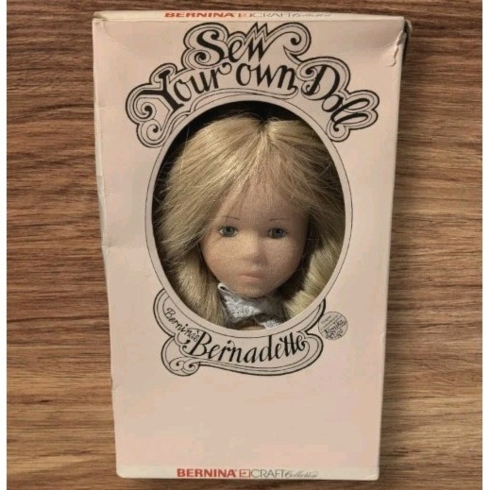 Bernina Sew Your Own Doll Kit Bernadette Blonde Head Craft Monika Lips DIY Vtg